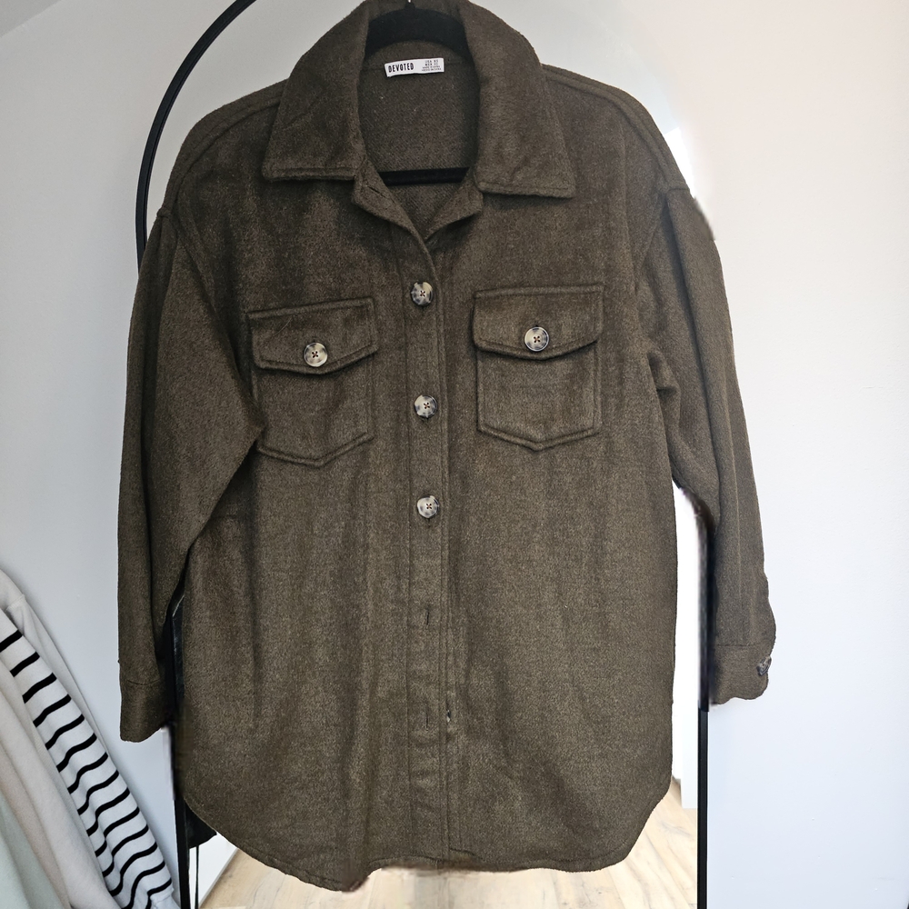 Olive Green Button-Up Women's Jacket